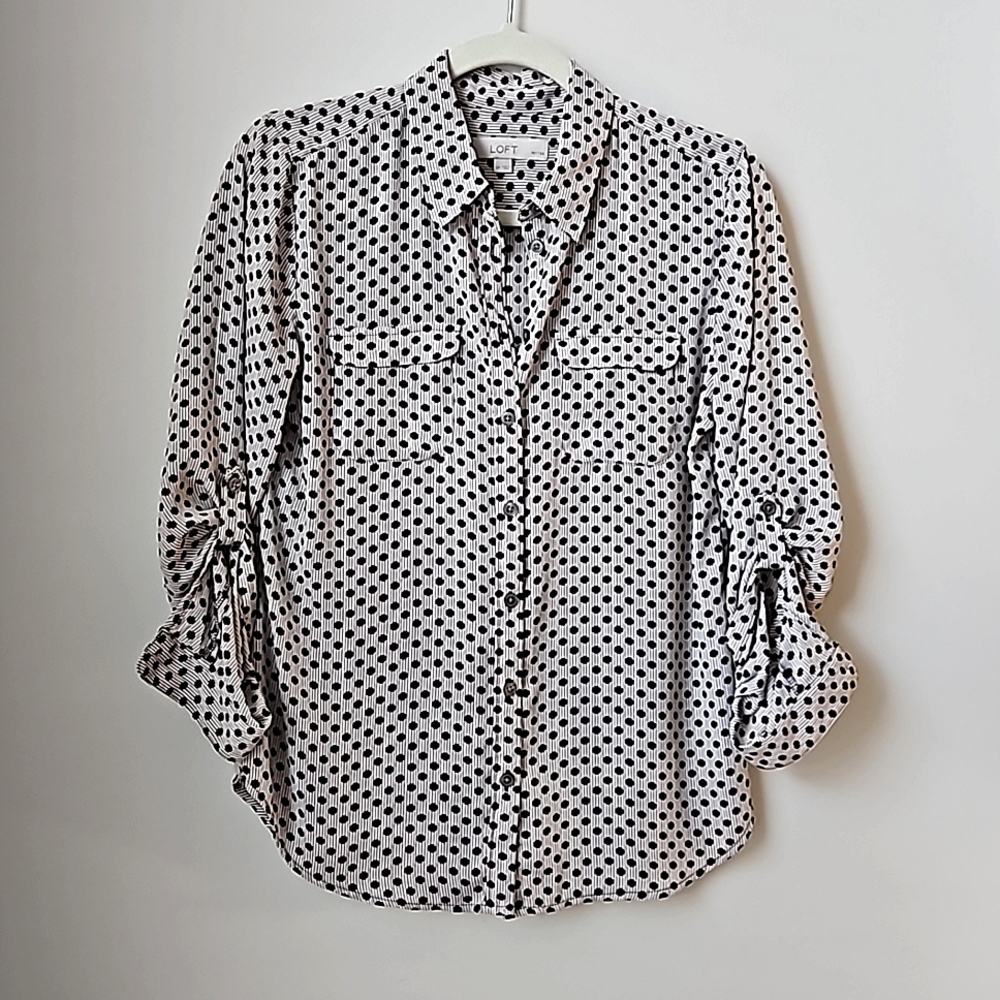 Loft Printed Button Down Blouse (SP)